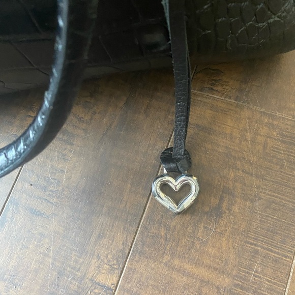 Brighton  Black Crocodile-Embossed shoulder Handbag - Picture 5 of 16